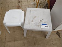 Two Plastic Patio Tables