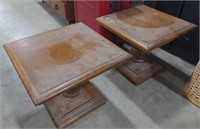 (AF) Pair of Wooden End Tables measuring 18" x 19
