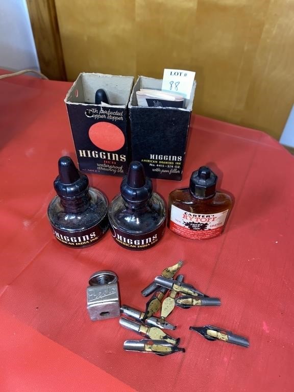 (3) BOTTLES OF WRITING INK, CARTERS RYTOFF, &