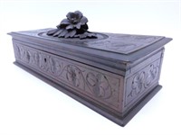 Neo Renaissance Floral Carved Oak Box.