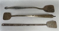 3 wrought iron spatulas ca. late 19th-1920;