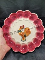 Vintage Rooster Egg Plate