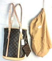 Faux Louis Vuitton Tote With Duster Bag