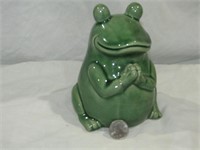 Green Ceramic Frog Bank