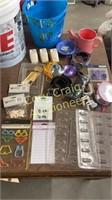 Umbrella, mouse traps, belts, beads, candy molds,