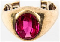 Jewelry 14K Gold & Ruby Men’s Ring