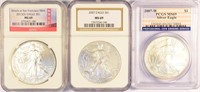A 2nd Certified Silver Eagle Trio.