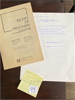 Book on prisoners rights, 1982 & blank prisoner