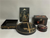 Collection of Asian Trinket Boxes, Wall Hanging