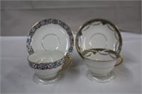 Two Limoges teacups & saucers