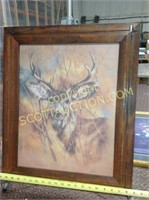 2 framed prints - 24"x20" buck deer by K. m