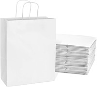 NEW $62 (10x5x13") 100 White Kraft Bags