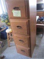 Oak file cabinet, 4 drawer,