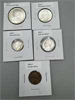 1964-D Coin Set ( Franklin Half, Washington Quarte