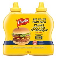 2-Pk French’s Yellow Mustard, 830ml