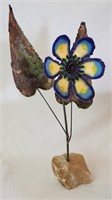 1969 Curtis Jere Enameled Flower Sculpture