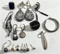 Sterling Silver Jewelry Pendants, Earrings, Clips