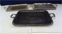 (4) Silver Tone Trays