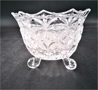 Vtg Lead Crystal Hofbauer Footed Candy Dish 5"d