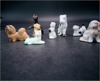 (8) Vintage Porcelain/Ceramic Dog Figurines 1-2"