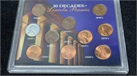 10 Decades Of American Pennies 1910-2000