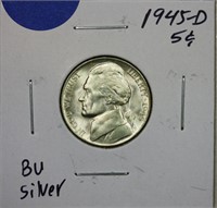 1945-D Silver Wartime Jefferson Nickel BU