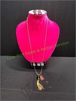 30" Rosebud Collection Gold Tassel Necklace