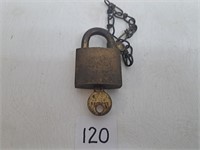 Vintage Padlock Marked US on one side