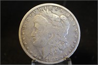 1887-O  7 over 6 Morgan Silver Dollar