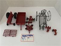 International Medal Tractor w/Red Grain Wagon