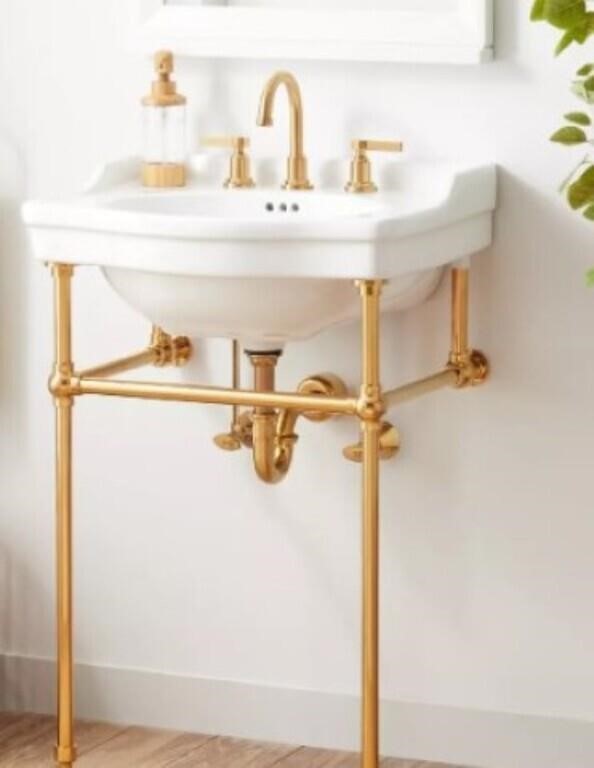 Signature Hardware Brass Console Stand for 24" Bas