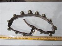 14 Large Brass Sleigh Bells on Leather Strap