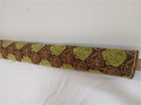 Upholstery material, green & brown roses