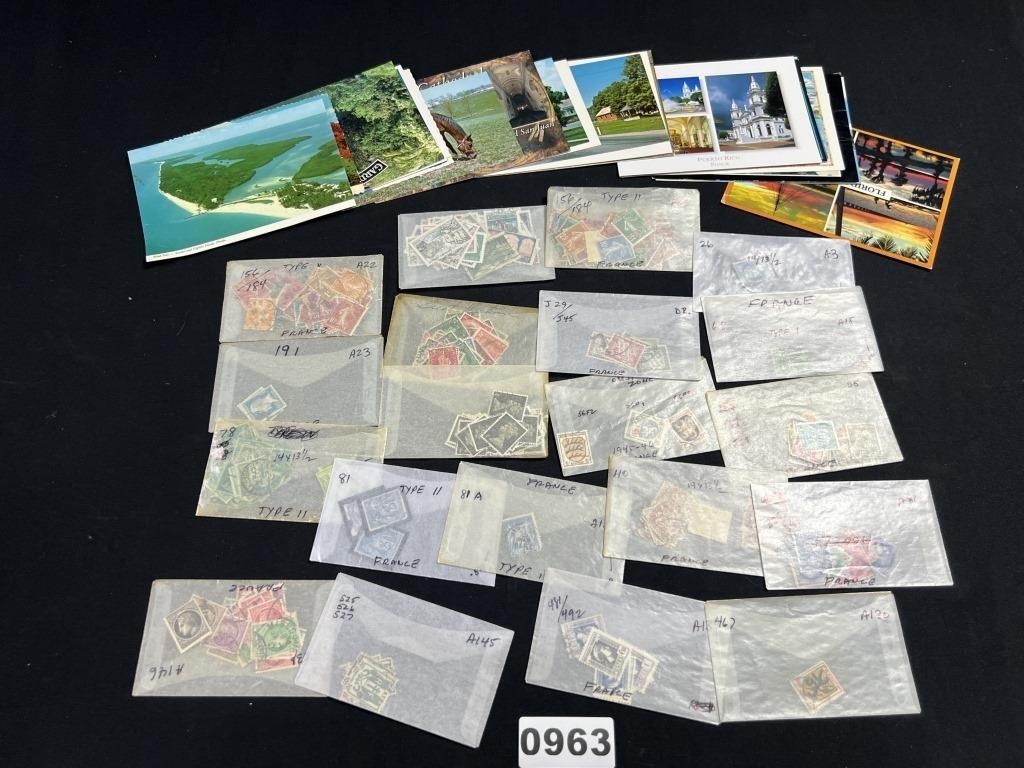 French Postage Stamps, Postcards