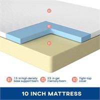 FDW 10-in Firm Queen Foam Mattress in a Box