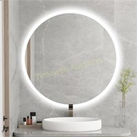 furduzz Round LED Mirror 36 Inch  Dimmable black f
