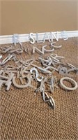 BOX OF METAL LETTERS