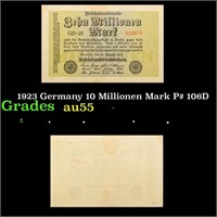 1923 Germany 10 Millionen Mark P# 106D Grades Choi