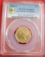 1880S $5 gold coin