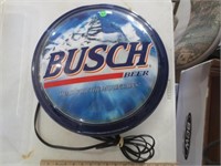 Busch blue beer lighted sign, works, NICE