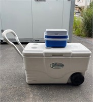 Coleman Rolling Cooler with Hand Cooler