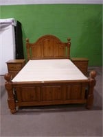 Pine Bed / Side Tables / Mattress / Headboard