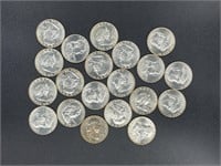 20- uncirculated 1962 silver Franklin half dollars