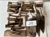 Concrete Tools, Wrenches, Storage Tin