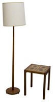 (2) DANISH MID-CENTURY FLOOR LAMP & TILE TABLE