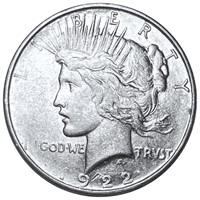 1922-D Silver Peace Dollar CLOSELY UNCIRCULATED