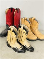 3 pairs of cowboy boots - great condition
