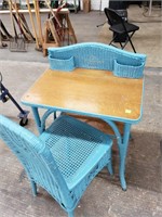 Wicker Writing Desk and Chair