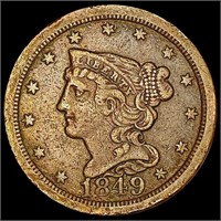 1847 Braided Hair Half Cent LIGHTLY CIRCULATED