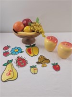 Fruit themed items/myrtle wood handmade bowl